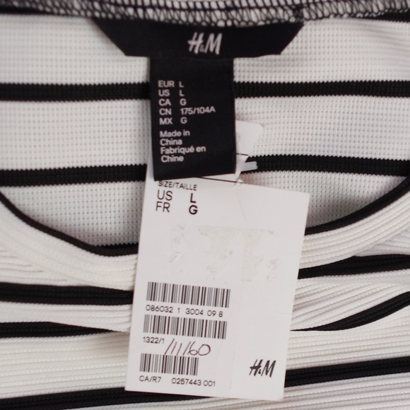 H&M Textured Stretch Ponte Knit Stripe Dress NWT- Sz. Lrg. - Picture 3 of 3